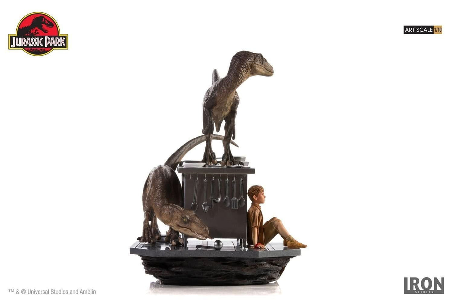 Statue Velociraptoren im Küchendiorama - Jurassic Park - Art Scale 1/10