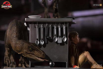 Statue Velociraptoren im Küchendiorama - Jurassic Park - Art Scale 1/10
