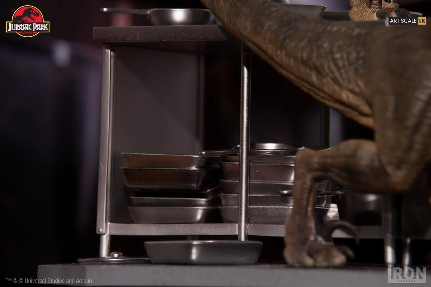 Statue Velociraptoren im Küchendiorama - Jurassic Park - Art Scale 1/10
