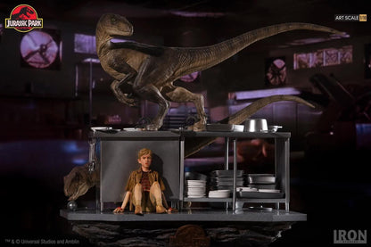 Statue Velociraptoren im Küchendiorama - Jurassic Park - Art Scale 1/10