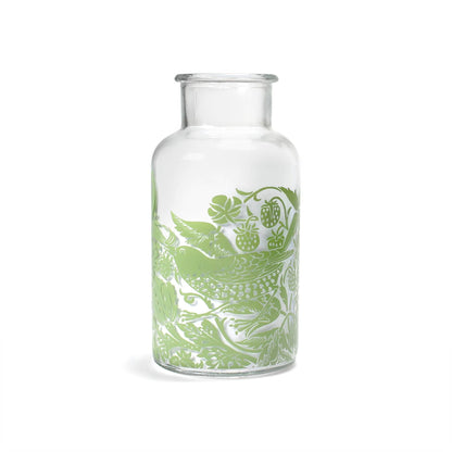 William Morris vase - in Strawberry Thief Sage green glass