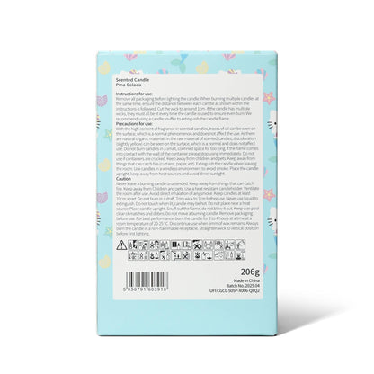 Bougie à thème estival avec couvercle en silicone 3D, parfum Piña Colada