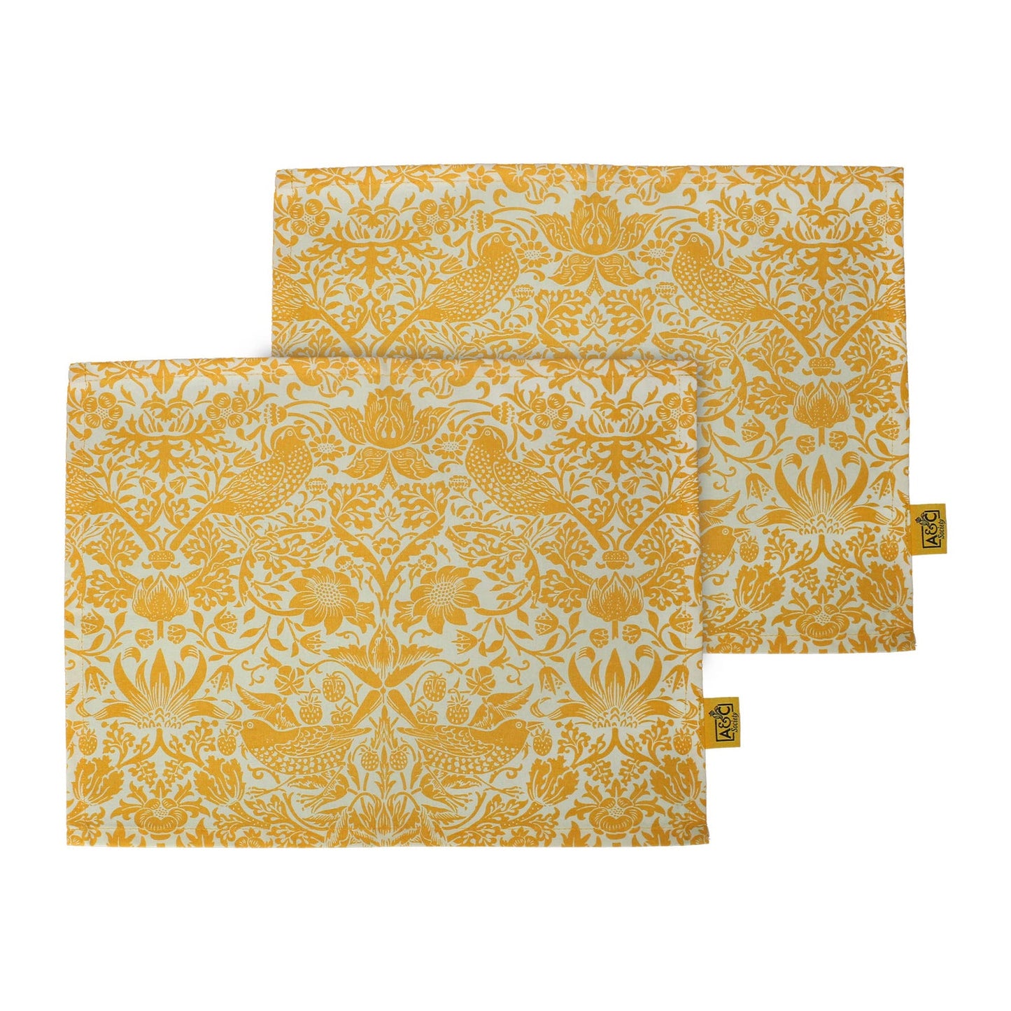 William Morris Recycled Cotton Placemats & Napkins - Yellow