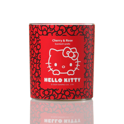 Red Candle with Original Hello Kitty Print, Cherry &amp; Rose Scent
