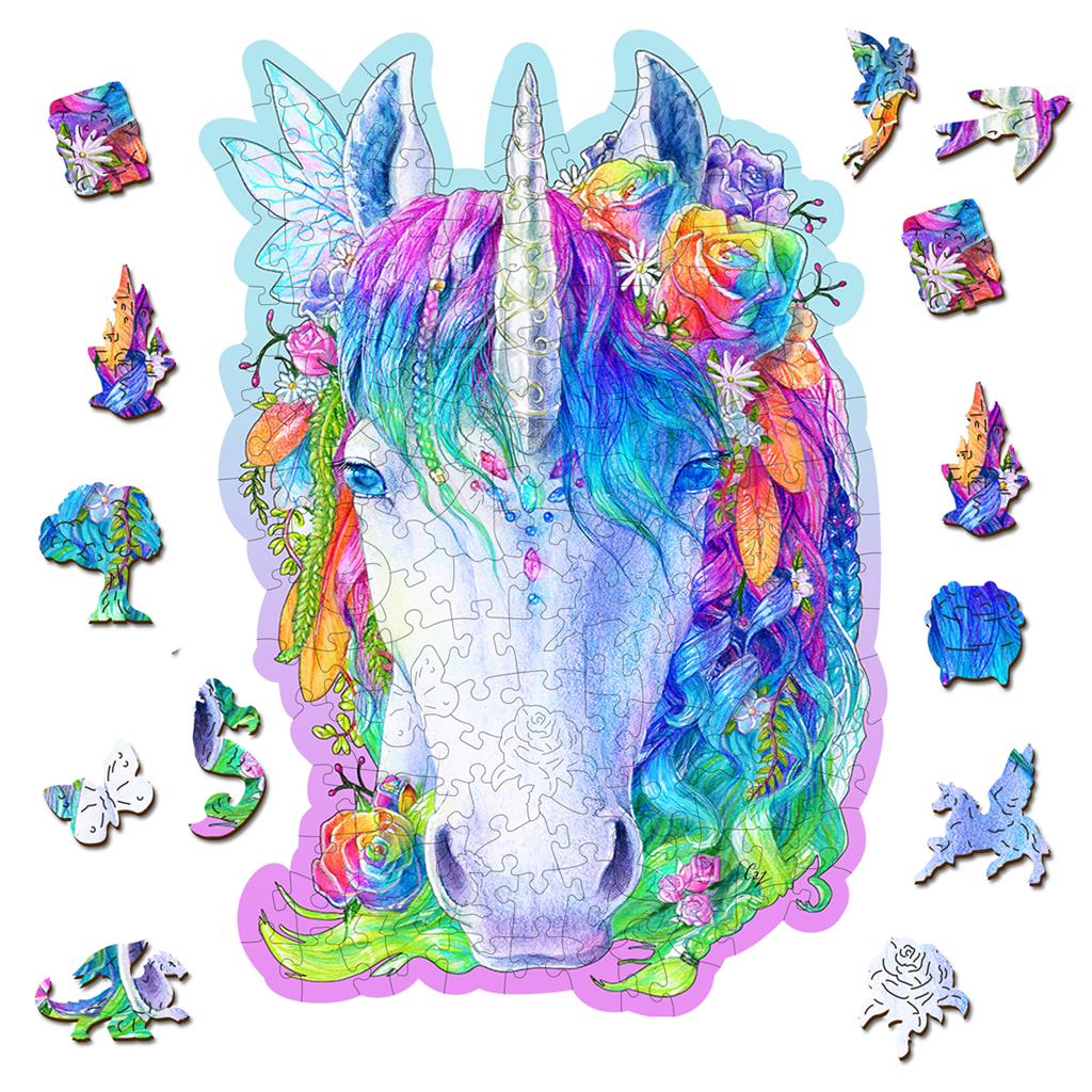 Puzzle en bois Licorne élégante 150 pièces Wooden.City