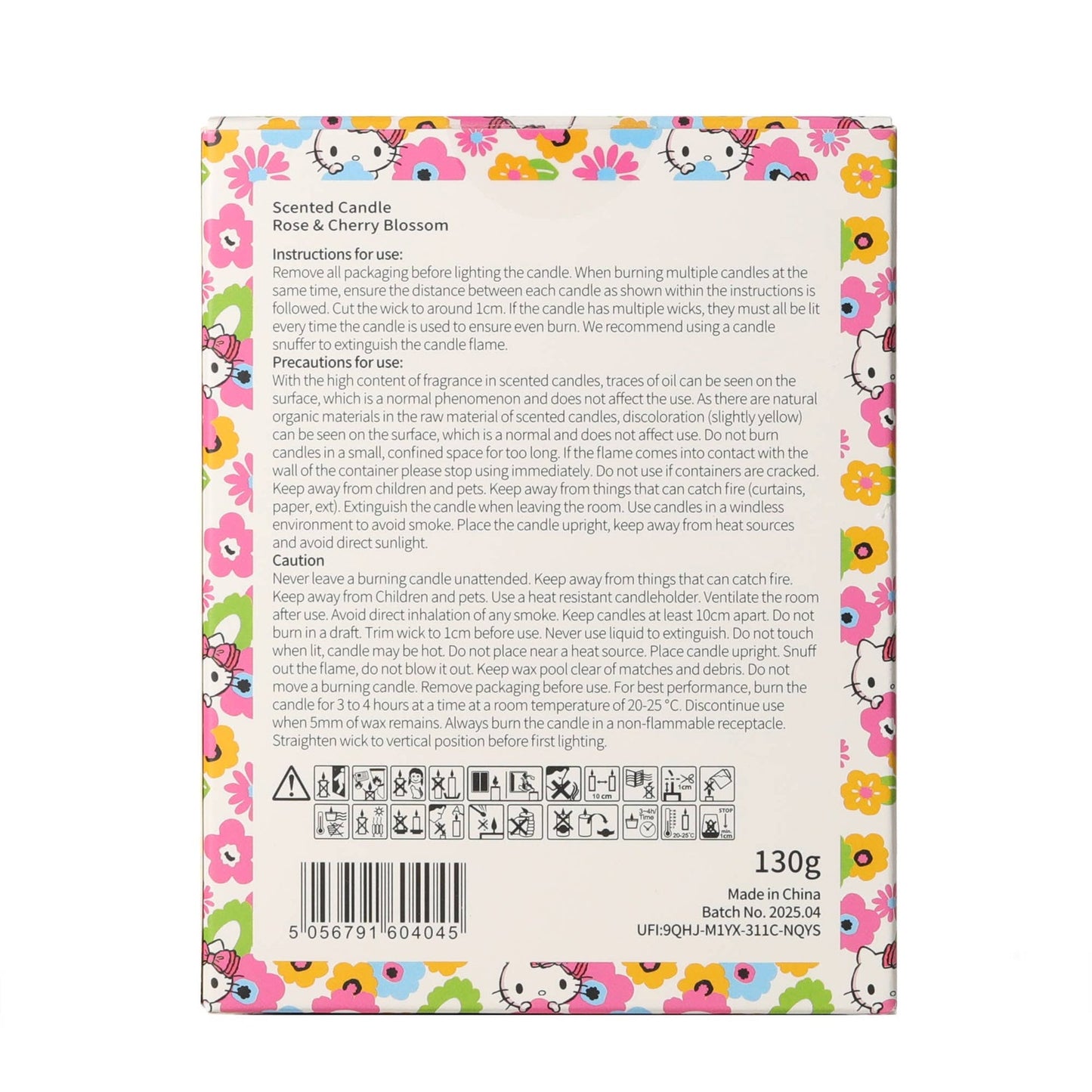 Bougie à thème printanier au parfum de rose et de fleur de cerisier