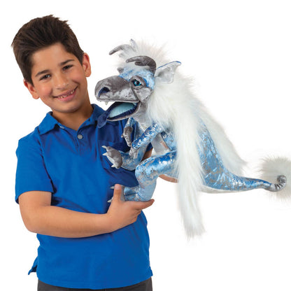 Marionnette à main Dragon de glace Folkmanis réaliste