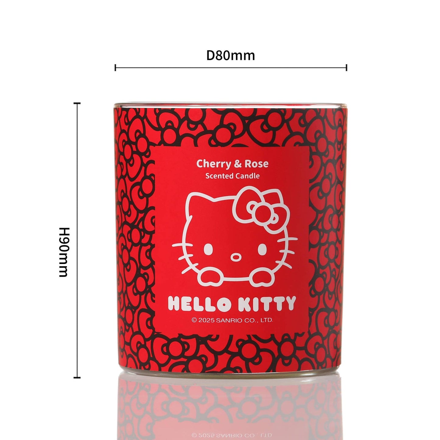 Red Candle with Original Hello Kitty Print, Cherry &amp; Rose Scent