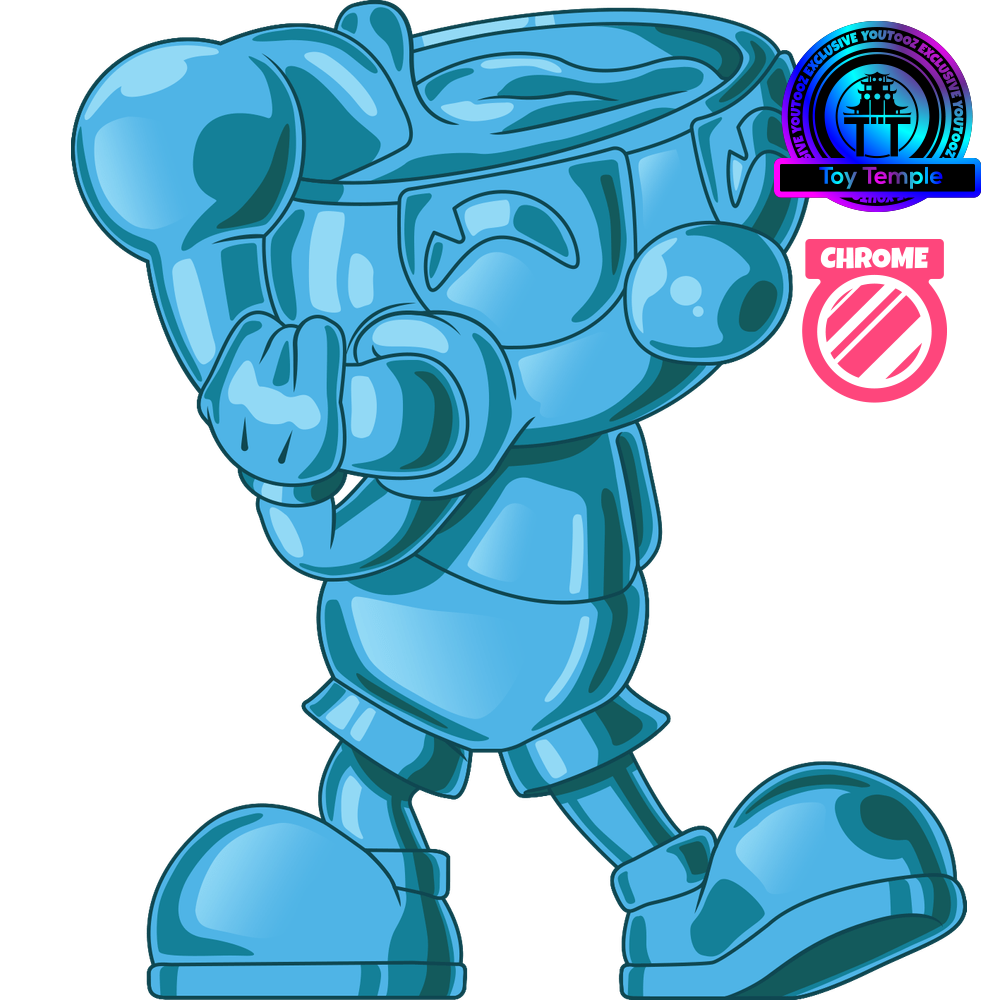 Blauer Chrom-Mugman