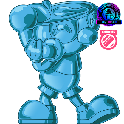 Blauer Chrom-Mugman