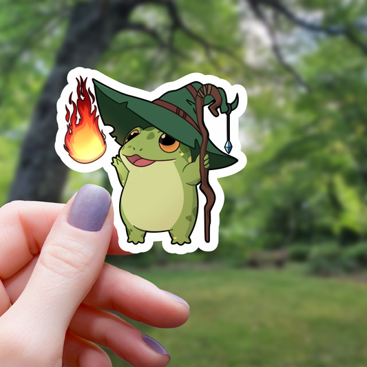 Fireball RPG Wizard Frog Sticker