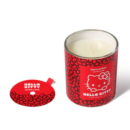 Red Candle with Original Hello Kitty Print, Cherry &amp; Rose Scent