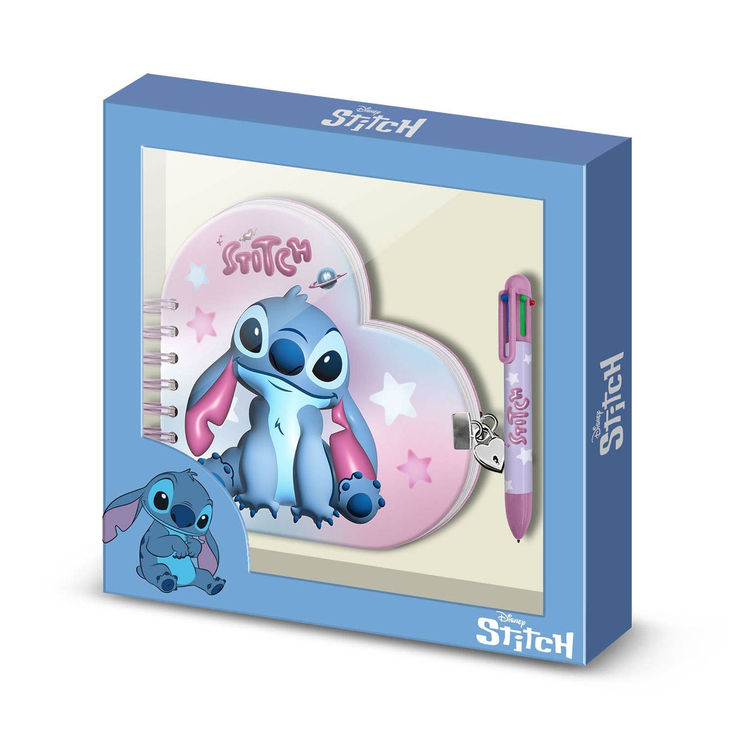 Stitch Cosmic-Pack de Journal Cœur + Stylo 6 Couleurs