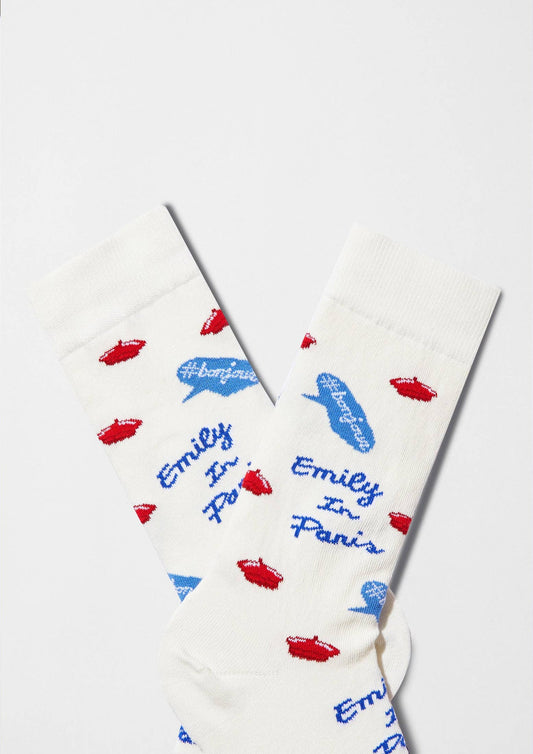 BeeEmilyInParis Socken Hello Offwhite