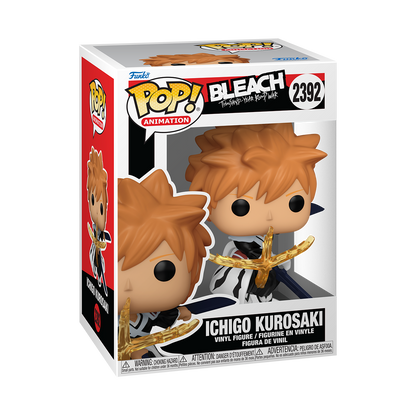Boîte Pop! Ichigo Kurosaki avec Doubles Sabres Zangetsu n°2392 – Bleach – visuel officiel Funko