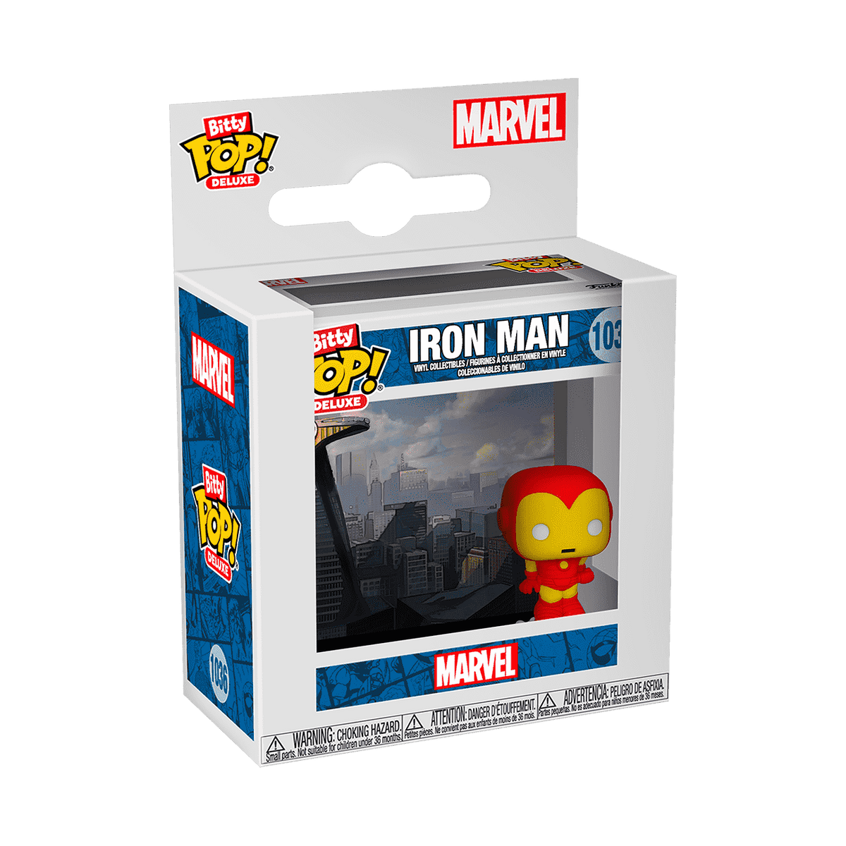 Bitty Pop! Deluxe Iron Man (Avenger Tower) – vue d'ensemble officielle Funko