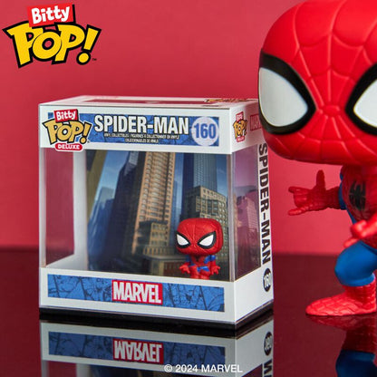 Bitty Pop! Deluxe Spider-Man (Cityscape) – visuel lifestyle officiel Funko