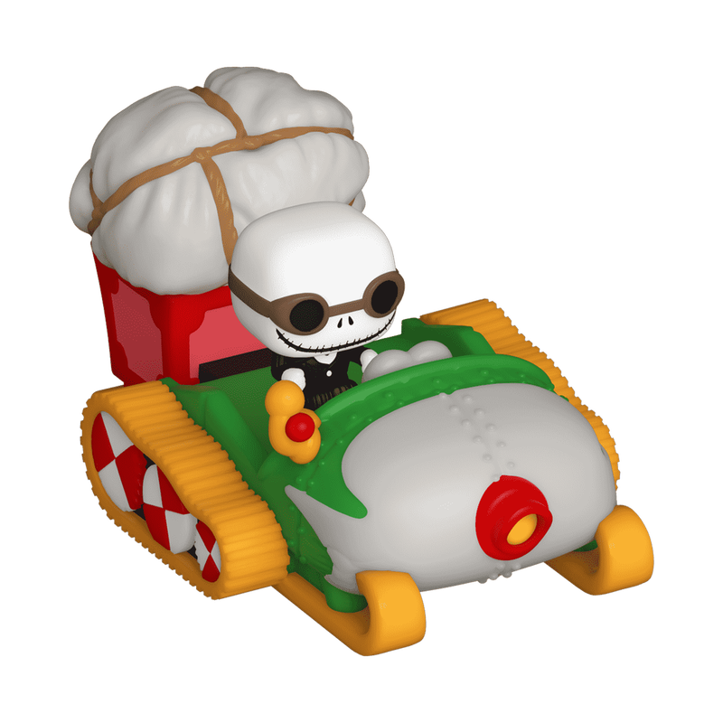 bitty pop rides jack skellington with snowmobile