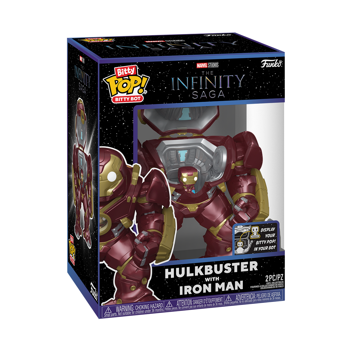 Bitty Pop! Bitty Bot Hulkbuster with Iron Man – packaging officiel Funko