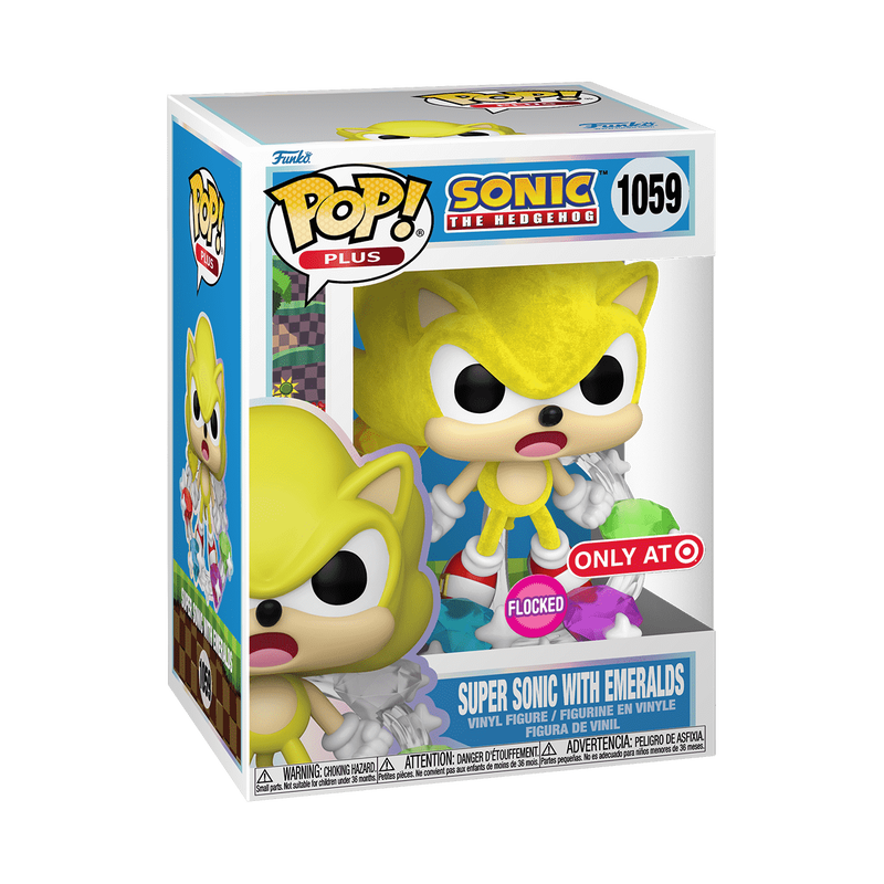 Pop! Plus Super Sonic with Emeralds (Flocked)