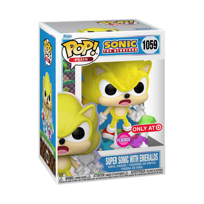 Pop! Plus Super Sonic with Emeralds (Flocked)