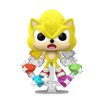 Pop! Plus Super Sonic with Emeralds (Flocked)