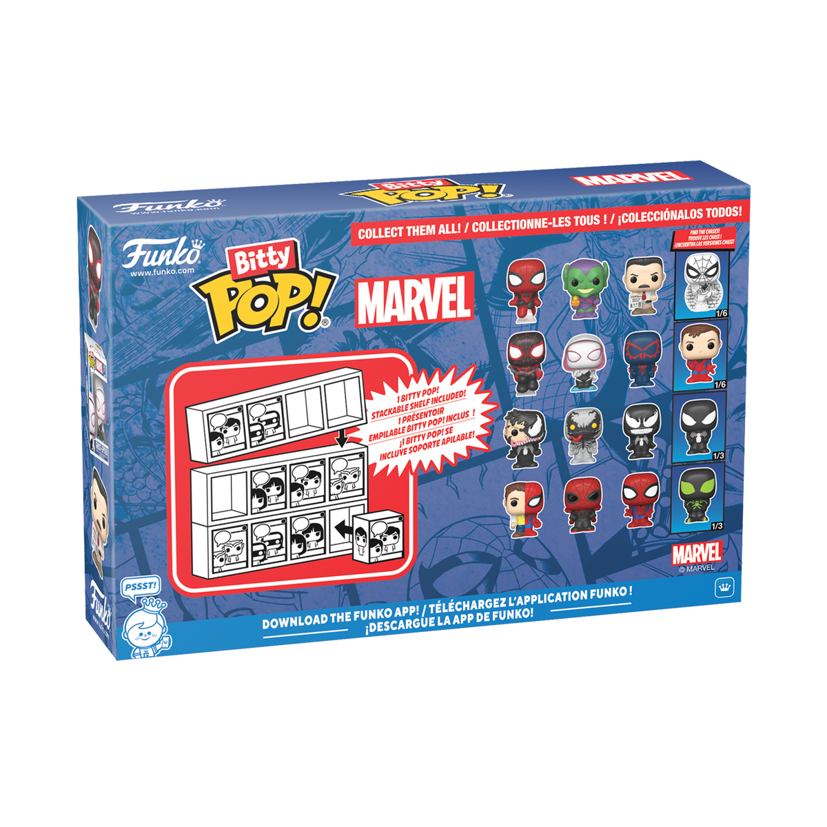 Bitty Pop! Spider-Man 4-Pack Series 1 – packaging officiel Funko