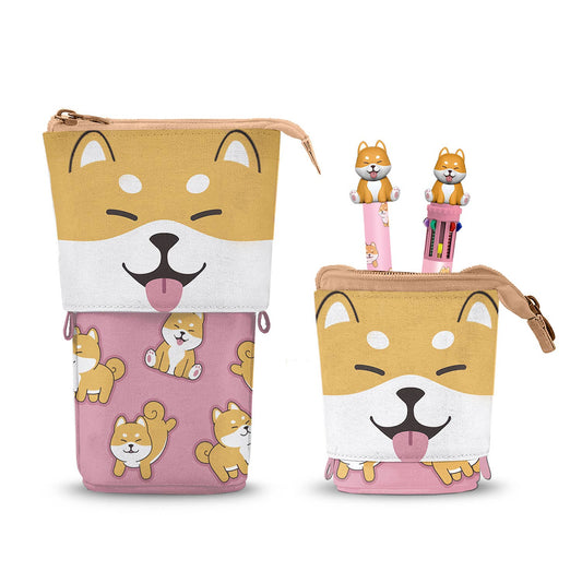 Oh My Pop Shiba-Cute Pouch + 10 Colour Pen + Gel Pen