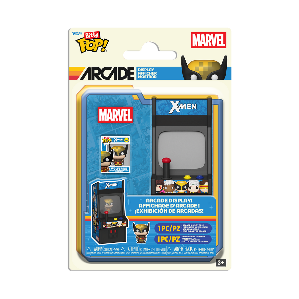 Bitty Pop! Arcade X-Men – packaging Wolverine officiel Funko