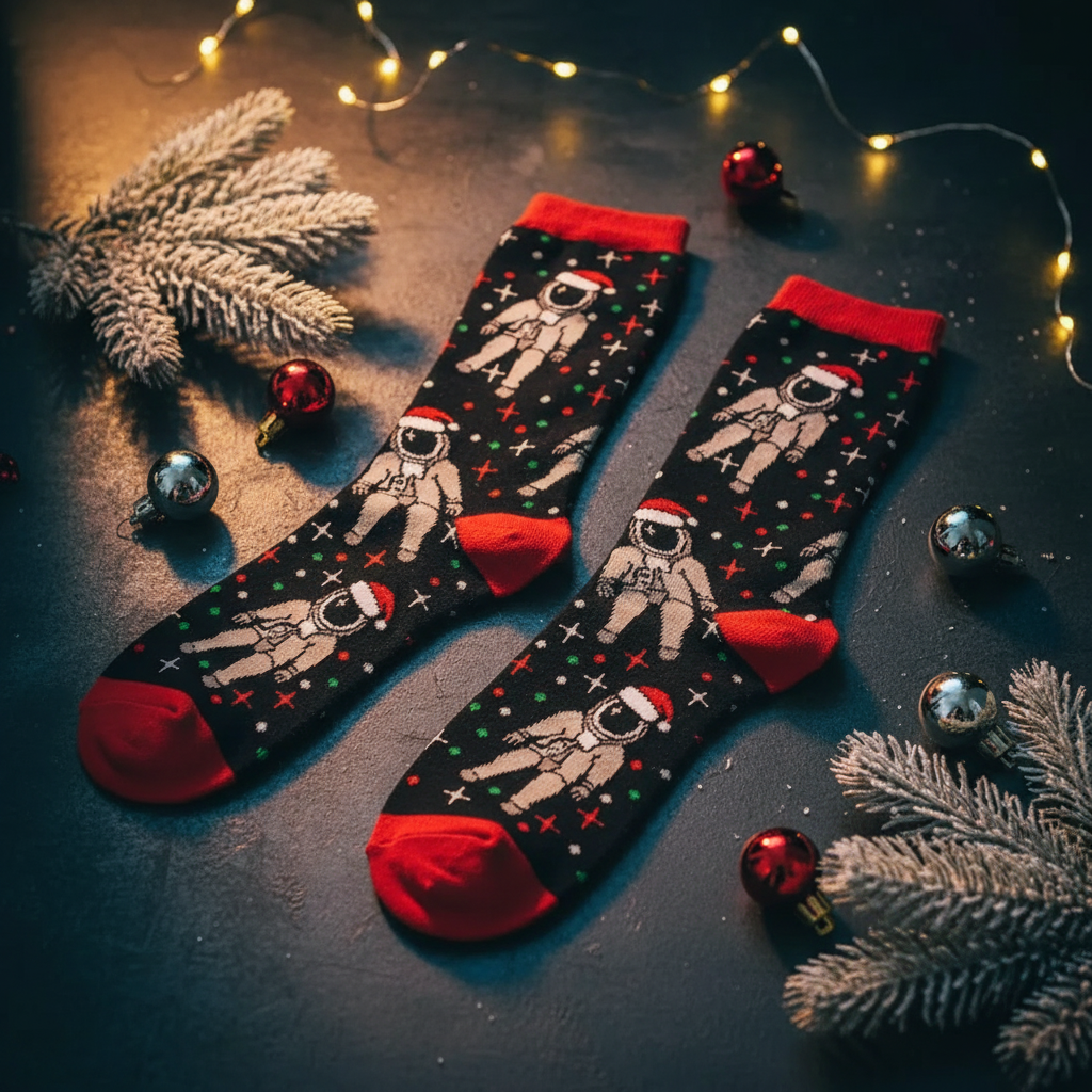 Weihnachts-Astronautensocken