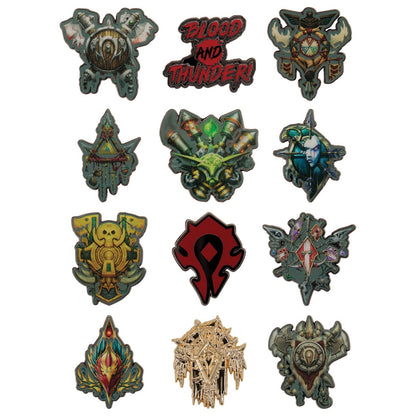 Display de 12 blind boxes World of Warcraft Horde - pin’s mystère - ensemble des pin’s