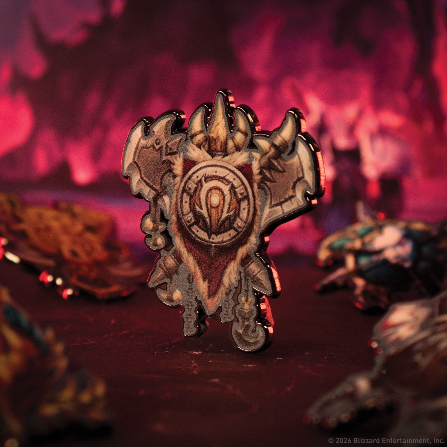 Display de 12 blind boxes World of Warcraft Horde - pin’s mystère - mise en situation 12