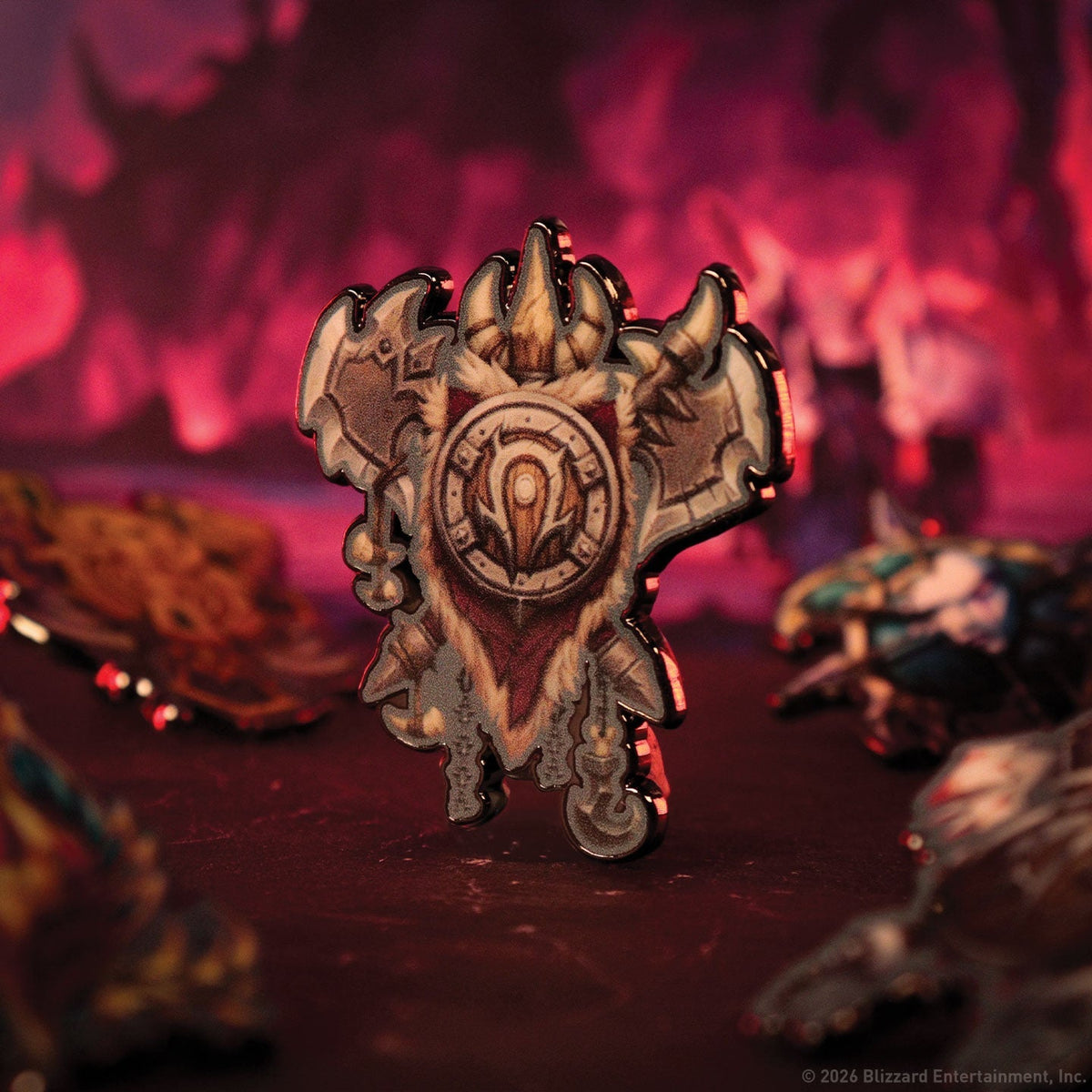 Display de 12 blind boxes World of Warcraft Horde - pin’s mystère - mise en situation 12