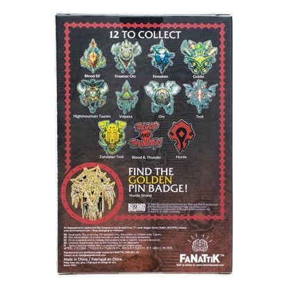 Display de 12 blind boxes World of Warcraft Horde - pin’s mystère - blind box arrière