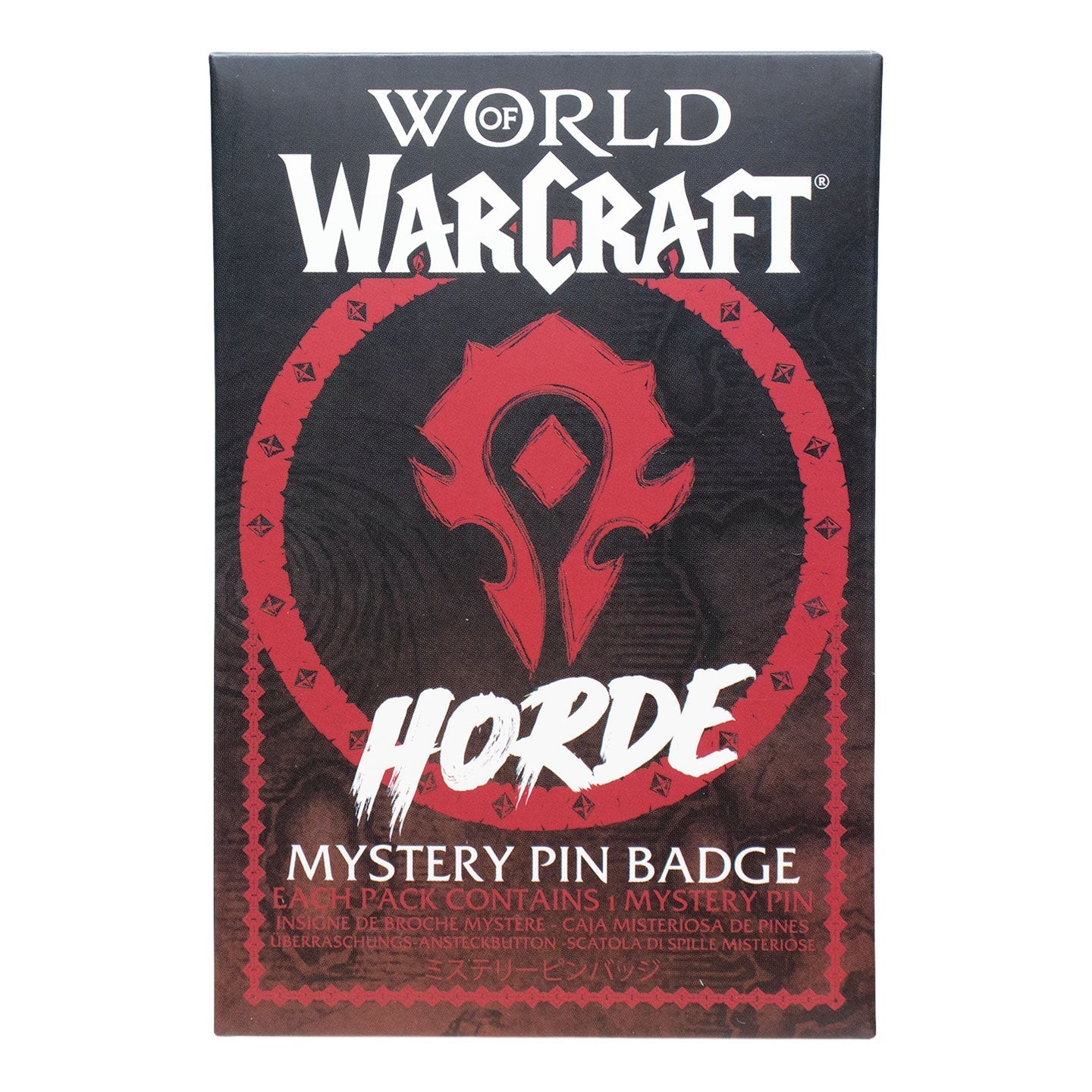 Display de 12 blind boxes World of Warcraft Horde - pin’s mystère - blind box avant