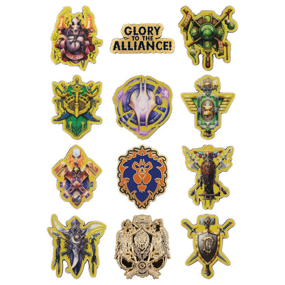 Display de 12 blind boxes World of Warcraft - Alliance Mystery Pin Badge CDU featuring