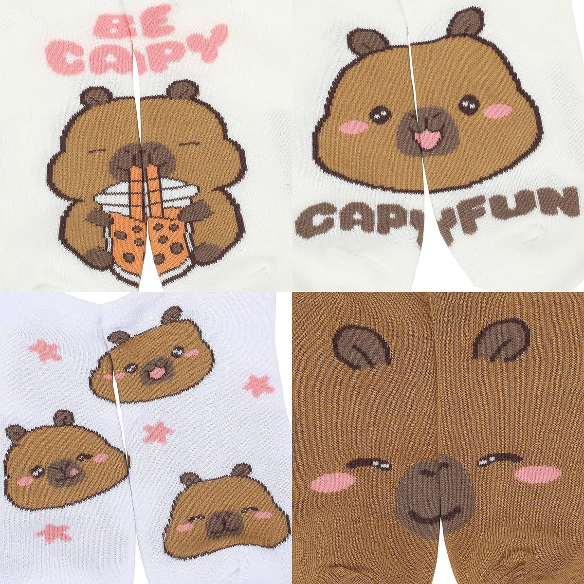 Chaussettes femme Capyfun personnages mignons - lot de 5 paires