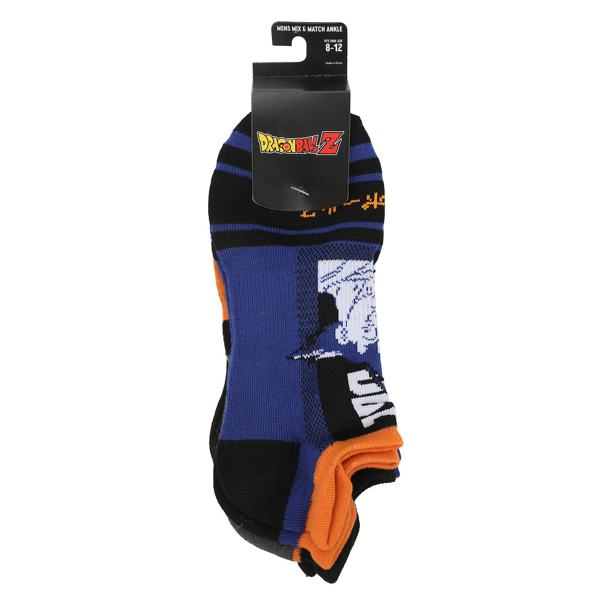 Chaussettes homme Dragon Ball - Z Goku personnage visuel & Kanji Symbols lot de 5 paires
