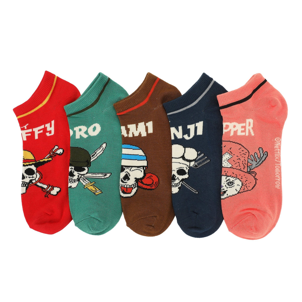 Chaussettes homme One Piece Jolly Rogers avec Chopper - lot de 5 paires