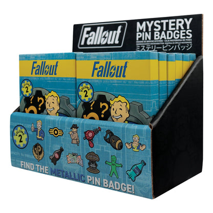 Display de 12 blind boxes Fallout - pin’s mystère Volume 2 - présentoir angle