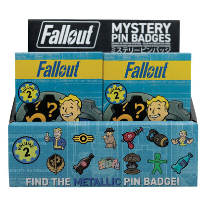 Display de 12 blind boxes Fallout - pin’s mystère Volume 2 - présentoir avant