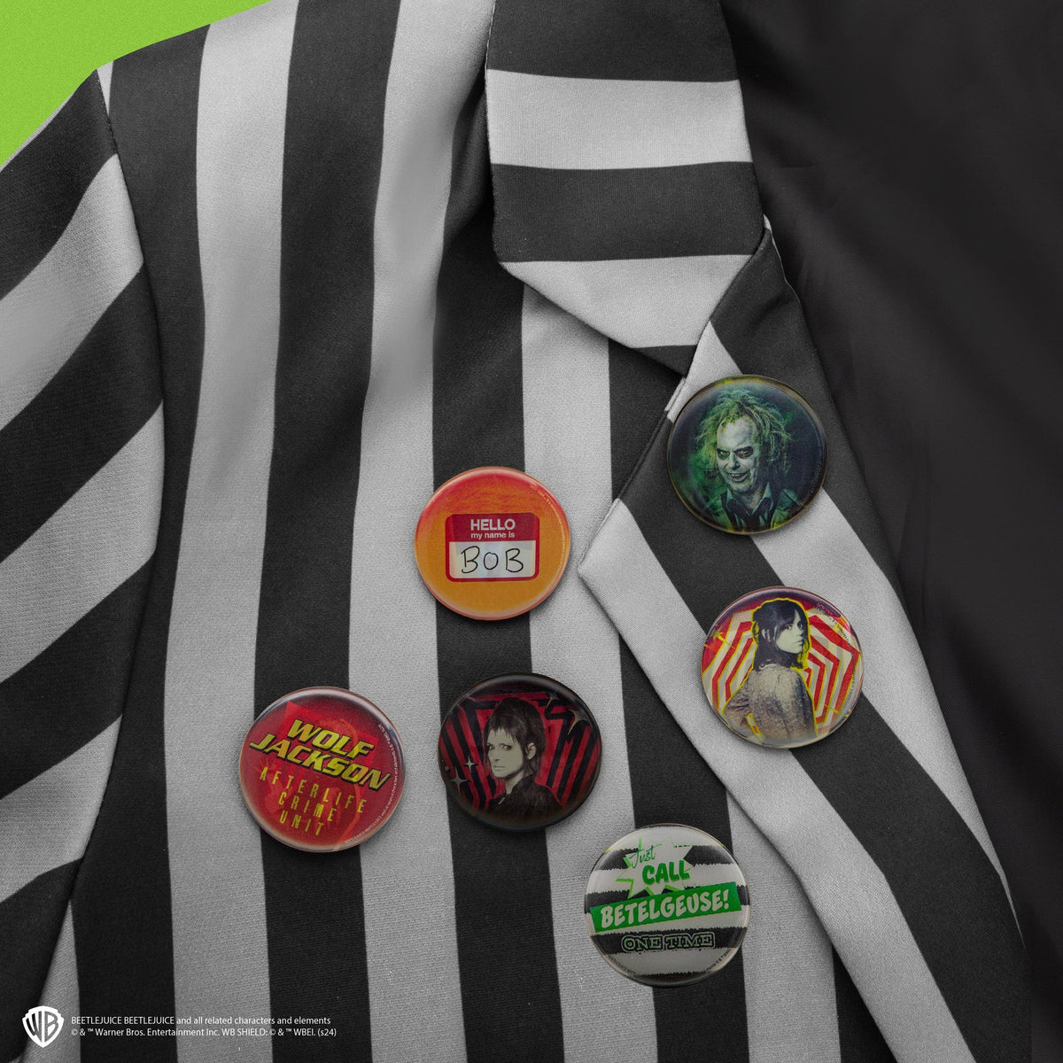 Set de 6 Badges Lenticulaires Beetlejuice - vue produit 1