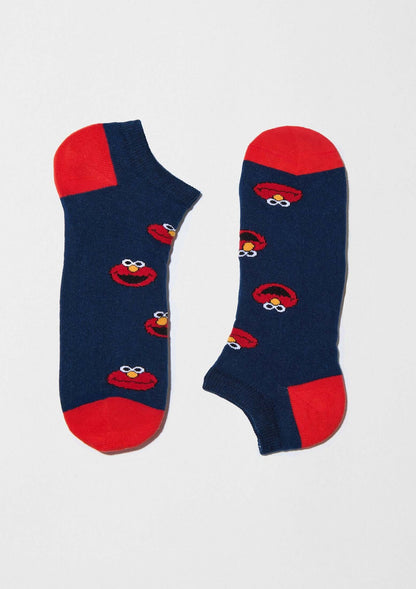 BeSesameStreet Elmo Navy Blue Ankle Socks