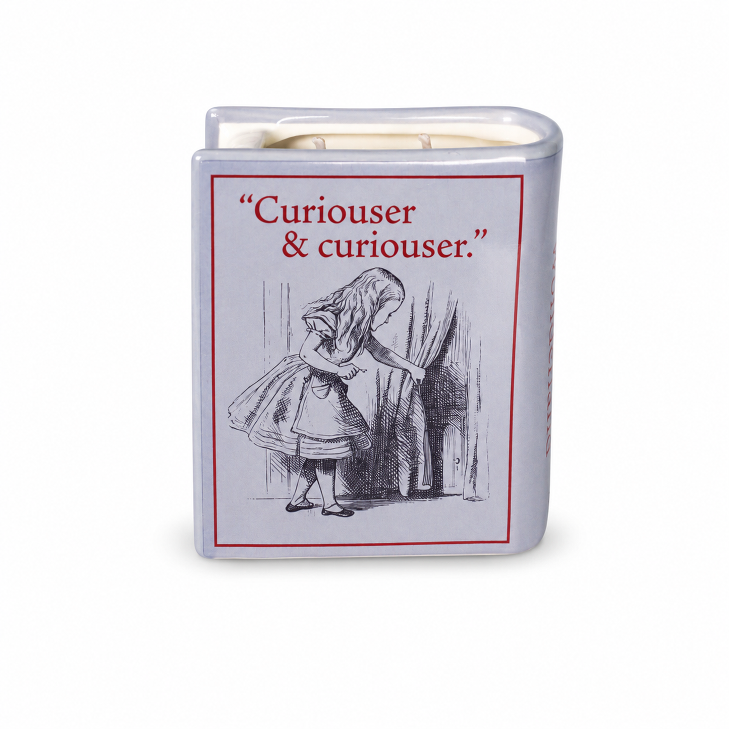 Bougie livre Alice au pays des merveilles 10 cm