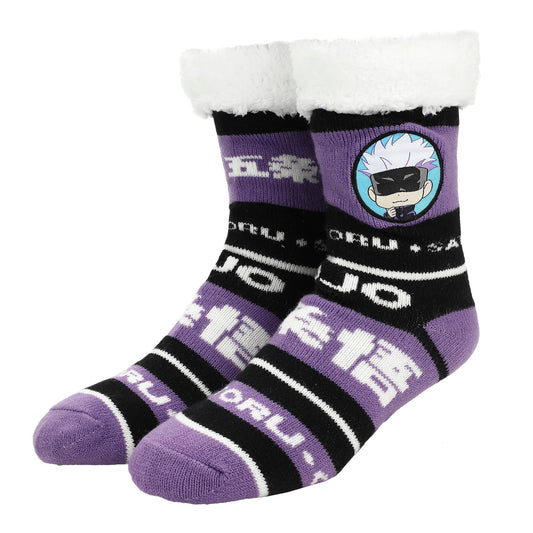 Chaussettes femme Jujutsu Kaisen - Satoru Goji violet simili mouton doublé