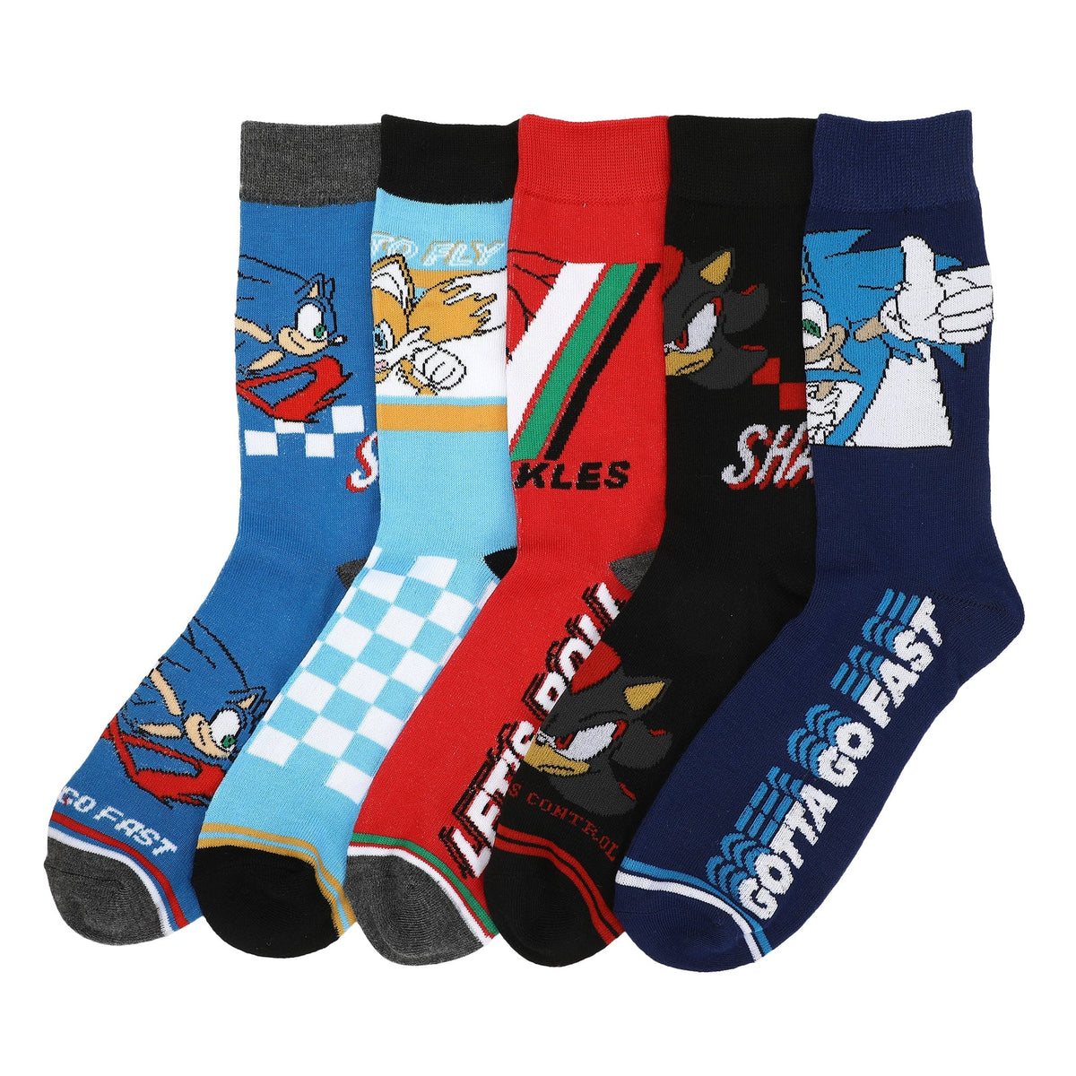Chaussettes Sonic the Hedgehog - personnage visuel lot de 5 paires -taille unique