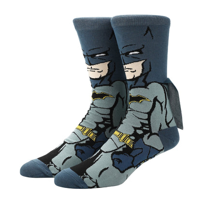 Chaussettes Batman grises avec cape intégrée