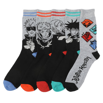 Chaussettes Jujutsu Kaisen motif personnages - lot de 5 paires