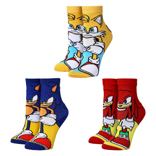 Sonic The Hedgehog Charaktere Jugend 3er-Pack 360 Crew Socken
