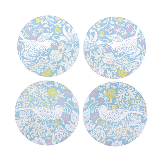 Set of 4 William Morris ceramic coasters - Strawberry